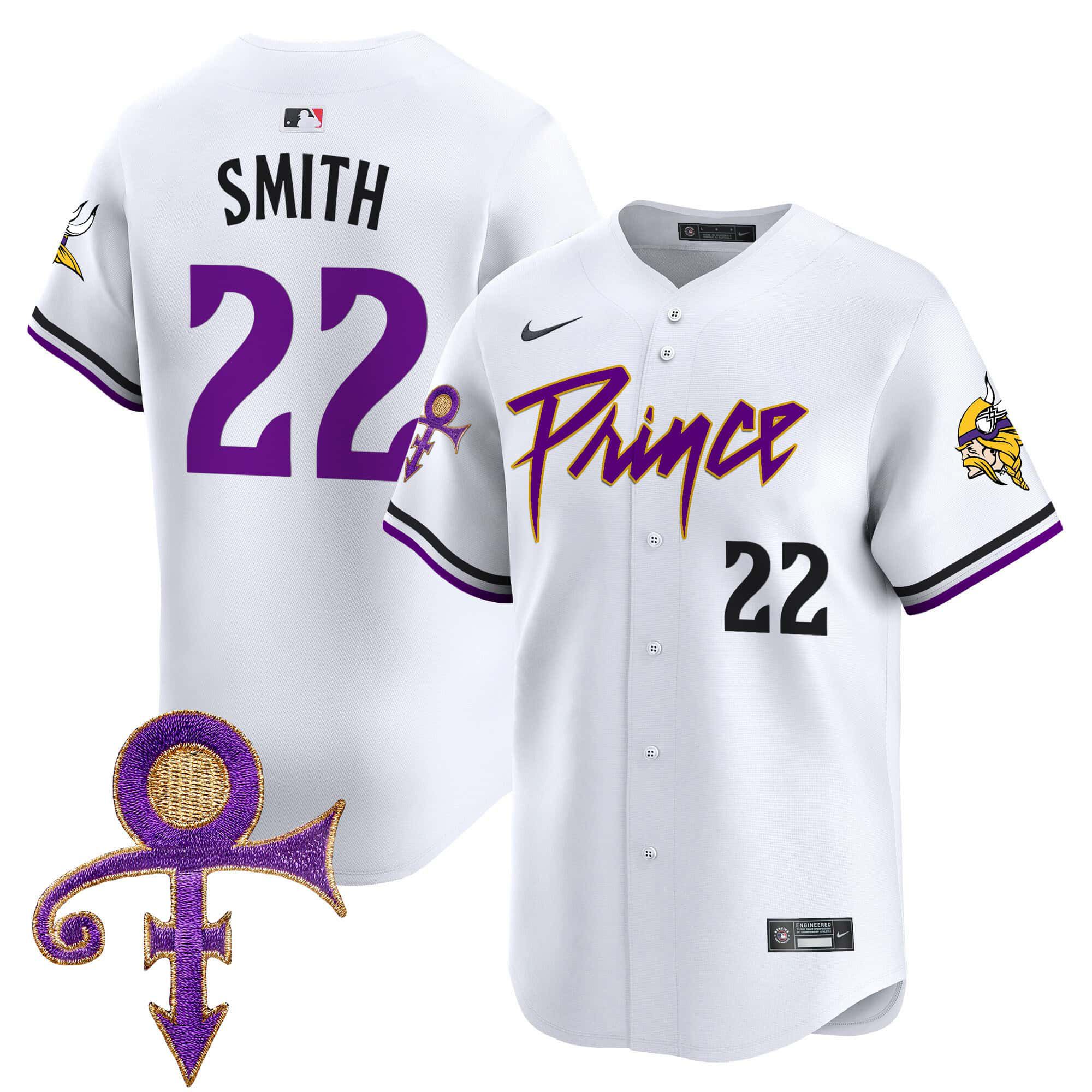 Men Minnesota Vikings #22 Smith White 2024 Nike Prince Patch Vapor Premier Limited NFL Jersey->indianapolis colts->NFL Jersey